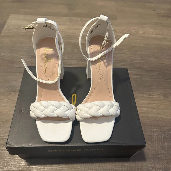 Lulus Shoes - Lulu's women's heel sandals - 5.5 - White (never worn)